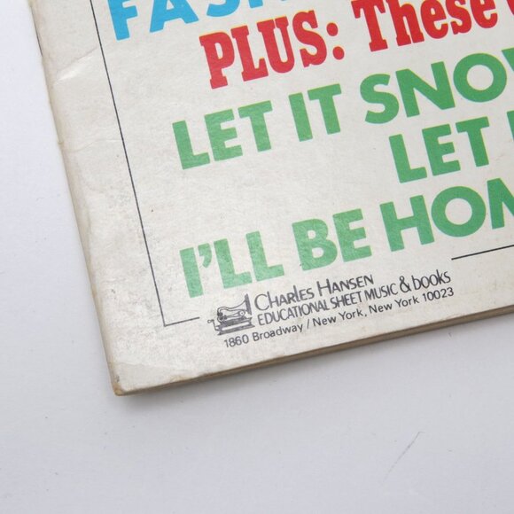 Vintage Christmas Sheet Music Book Retro Top 10 Songs Jingle Bells Let It Snow - Picture 8 of 9
